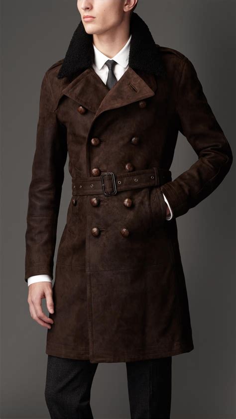 burberry suede trench coat mens|burberry trench coat men price.